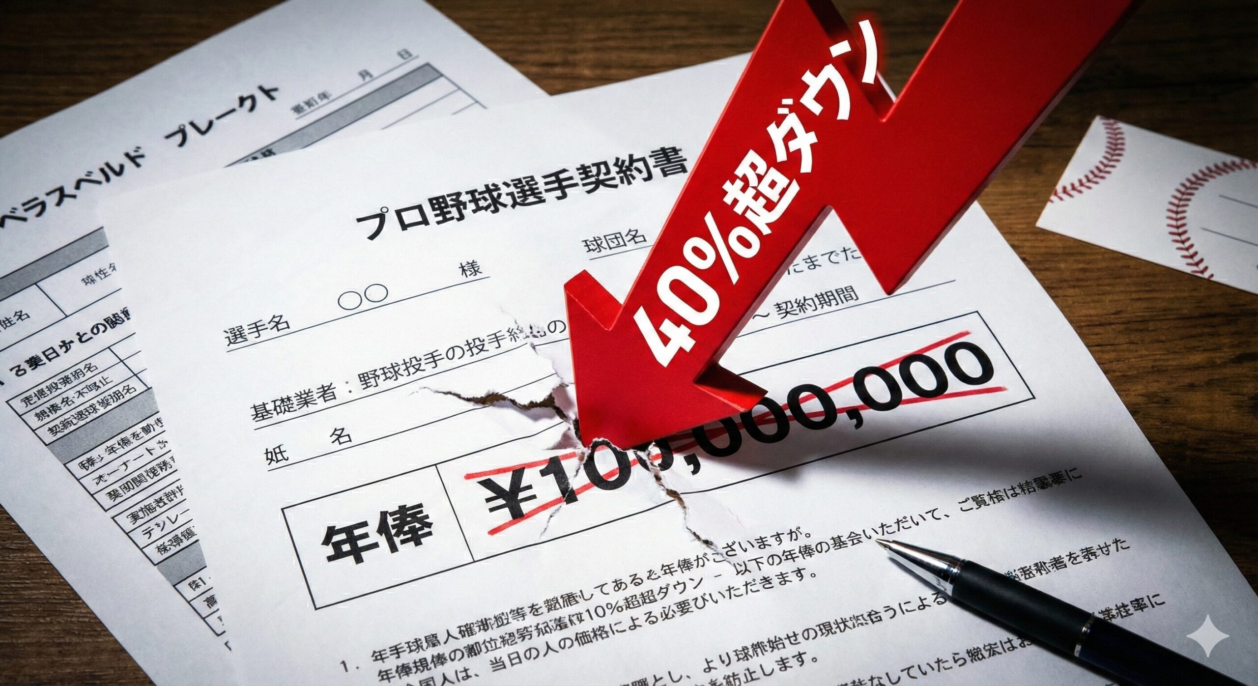 【年俸の減額制限】「40%ダウン」を超えたらどうなる？4億5000万円減も…過去の「大減俸」事例と選手のその後