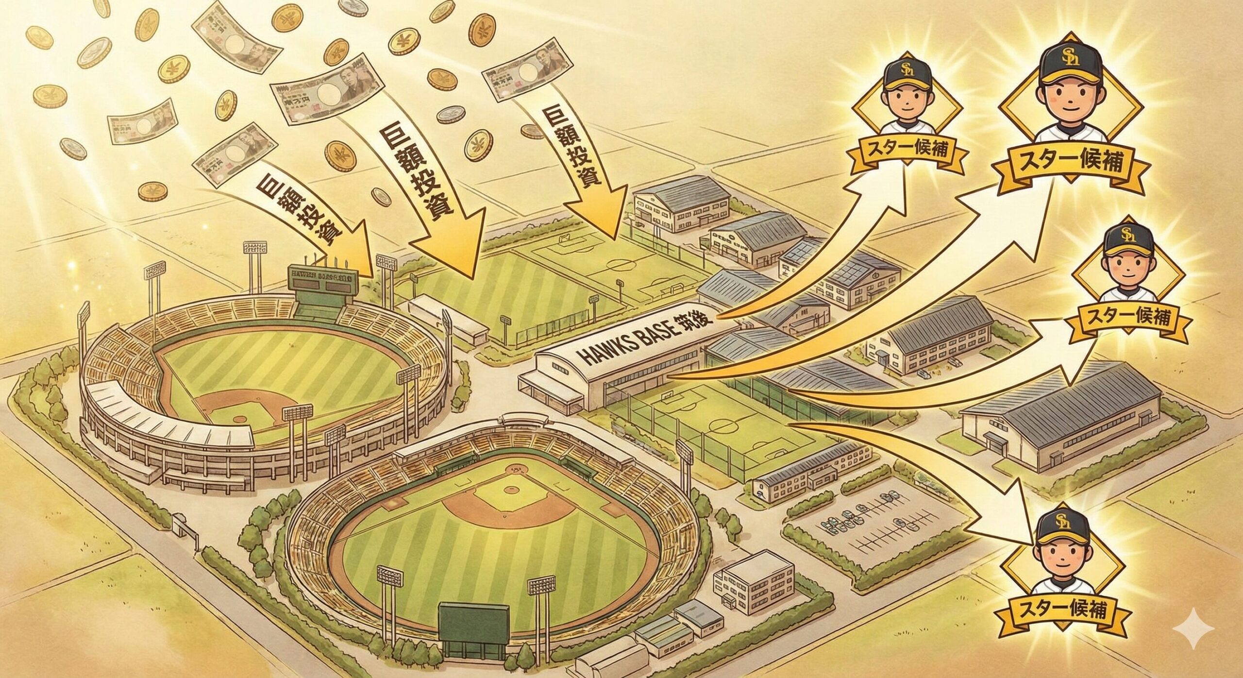 【ソフトバンク】3軍・4軍制は「金満」か「究極の節約」か？千賀・甲斐を生んだ育成システムの投資対効果（ROI）を徹底解剖