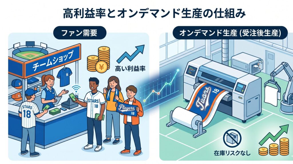高利益率とオンデマンド生産の仕組み